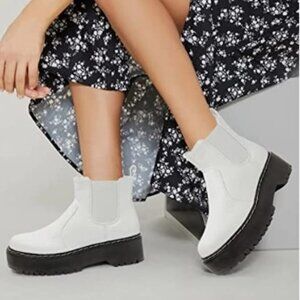 Women's Platform Ankle Boots Chelsea Elastic Booties Fashion Slip On Boot